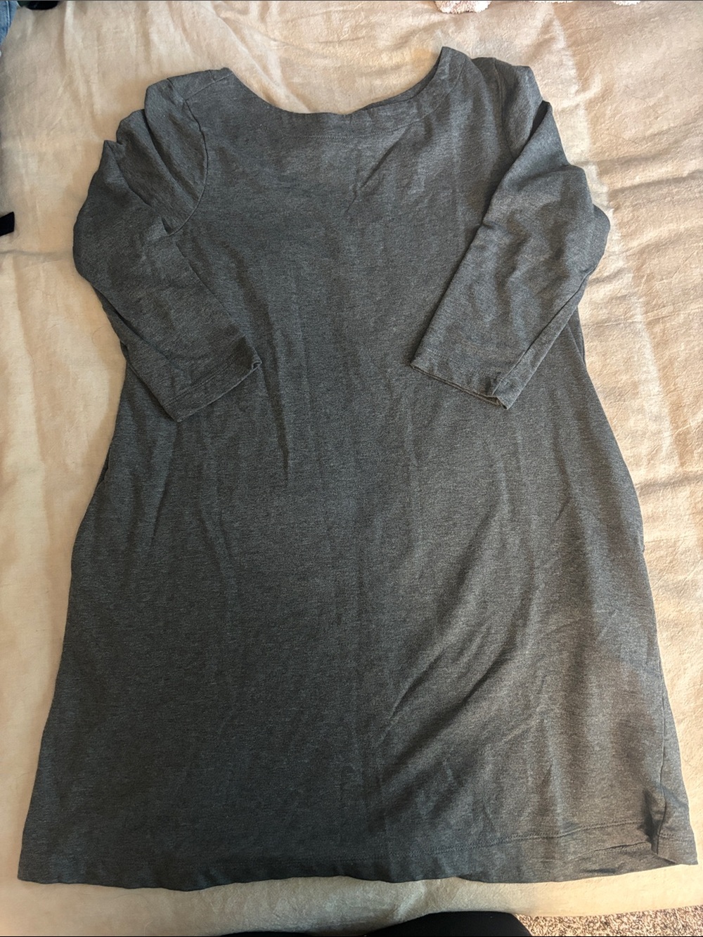 a new day Heather Gray Long Sleeve Scoop Neck Dress